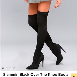 Steve Madden Slammin Black Over The Knee Boots